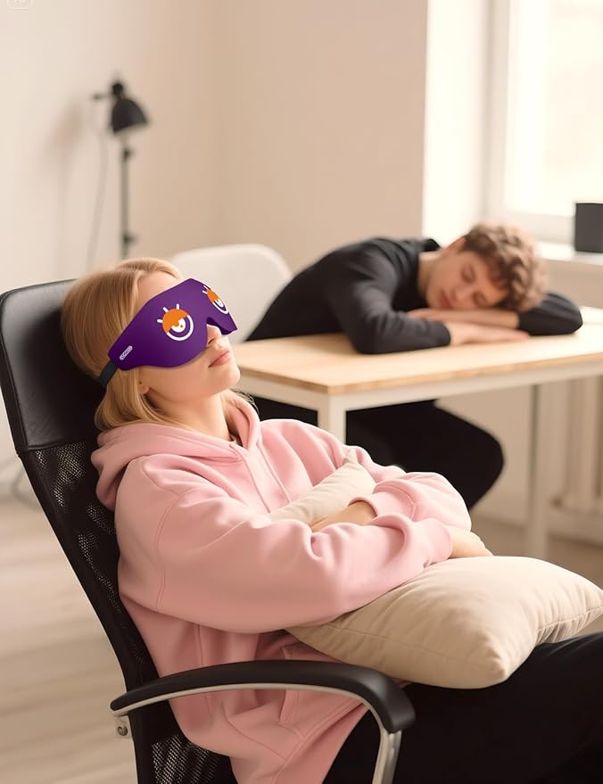 EVA BELLE Sleep Mask Women Men, Comfy Blackout Eye Mask for Deep Sleep, 3D Memory Foam Sleeping Mask, Silk Sleep Eye Cover, Cute Funny Eyeshade Covers, Adjustable Elastic Strap & Soft Breathable