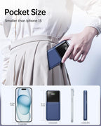 Portable Charger with Built in Cable - 20000mAh Fast Charging Slim 22.5W Power Bank USB C LED Display Battery Pack 5 Outputs & 3 Inputs for Travel Essentials iPhone Samsung Android Phones Tablets etc