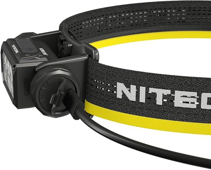 Nitecore HC65 UHE Headlamp, 2000 Lumen Max Heavy Duty Metal, USB-C Rechargeable with White, Red, and Reading Lights for Camping, Hiking, Hunting, and Industrial Works with LumenTac Organizer (Black)