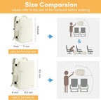 Taygeer Large Travel Backpack, 17 inch Laptop Backpack for Women, Airline Approved Personal Item Mochila, 40l Lightweight Luggage Carryon Work Bag for friend and Ladies Business Travel Hiking, Beige