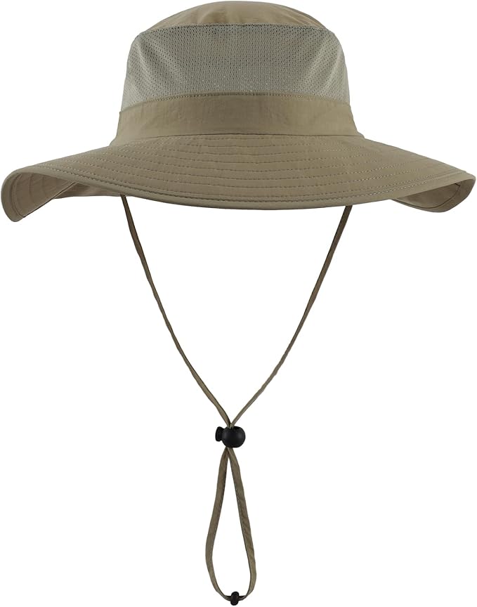 Home Prefer Outdoor UPF50+ Mesh Sun Hat Wide Brim Fishing Hat with Neck Flap Sun Hat for Men Women