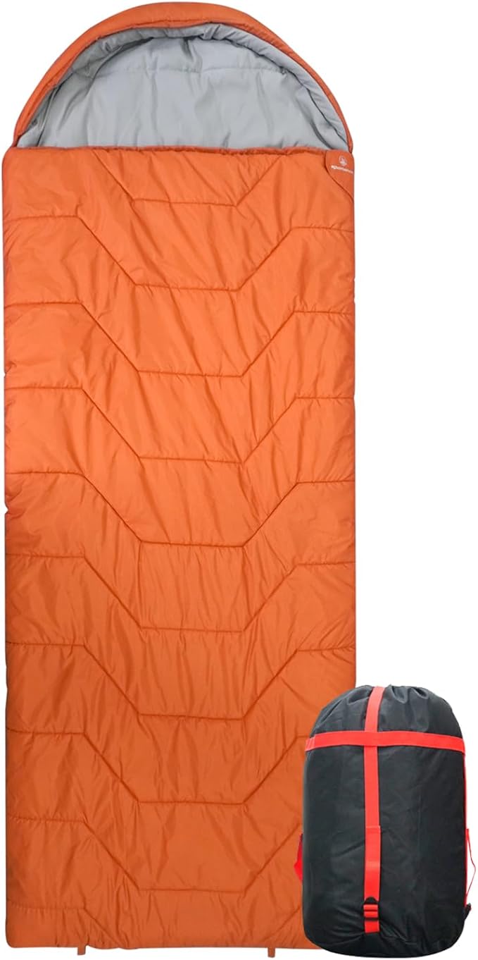 Jumbo Sleeping Bag for Adult&Kids,Cold&Warm Weather with Compression Sack and Water Resistant for Family Camping,Travel and Car Camping