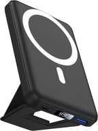 AOGUERBE for Magsafe Power Bank, 10000mAh Foldable Wireless Portable Charger with LED Display, 3 in 1 Magnetic Battery Pack with 22.5W Fast Charging for iPhone 17/16/15/14/13/12 Pro/Pro Max/Plus/Mini