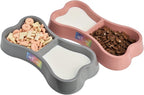 Lightweight Small Dog Puppy Cat Food and Water Bowls 6 oz Double Pink Plastic Portable Outdoor Travel Dish (Indie Pink)