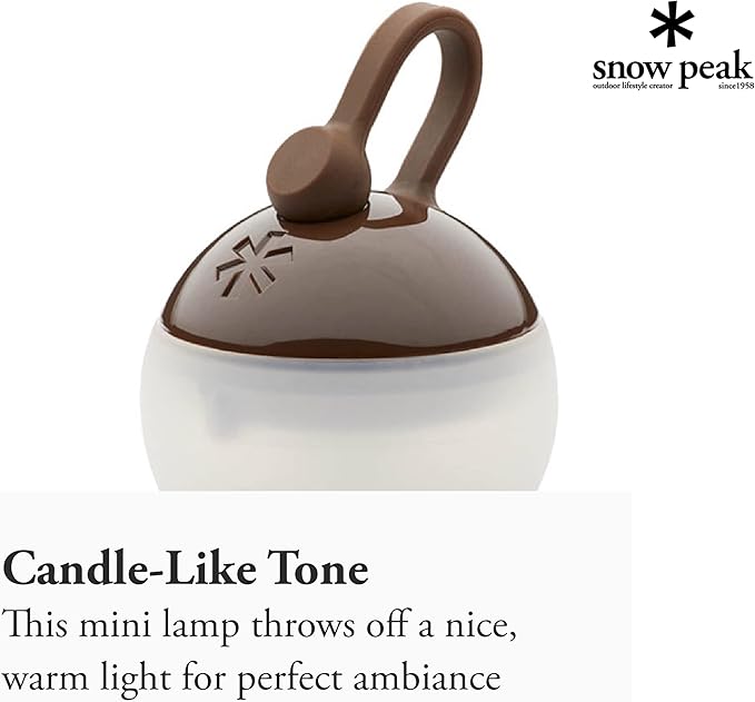 Snow Peak Hozuki Mini Lantern, Compact, Bright, Portable, Camping Light, Brown
