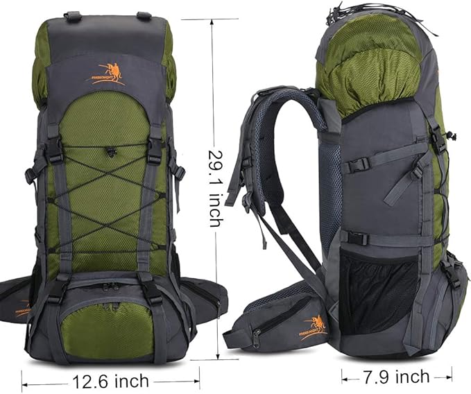 Bseash 60L Internal Frame Waterproof Hiking Camping Backpack with Rain Cover, Large Outdoor Sport Travel Daypack Rucksack