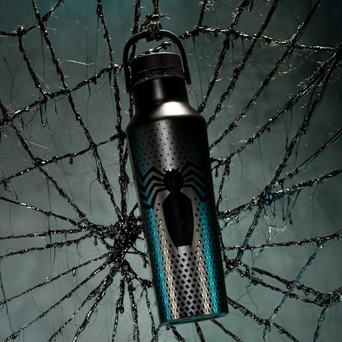 Corkcicle Marvel Sport Canteen - Insulated Stainless Steel Water Bottle - Compact & Travel-Friendly - Durable - Dishwasher Safe - BPA Free - Wide Mouth - Non-Slip Silicone Base - 20 oz - Venom