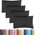 Pillowcases - Ultra Soft Hotel Quality Pillowcase Covers - Comfy, Cozy & Wrinkle Free - Shrinkage and Fade Resistant - Machine Washable Pillow Protectors - (King, Black, 4 Piece Set)