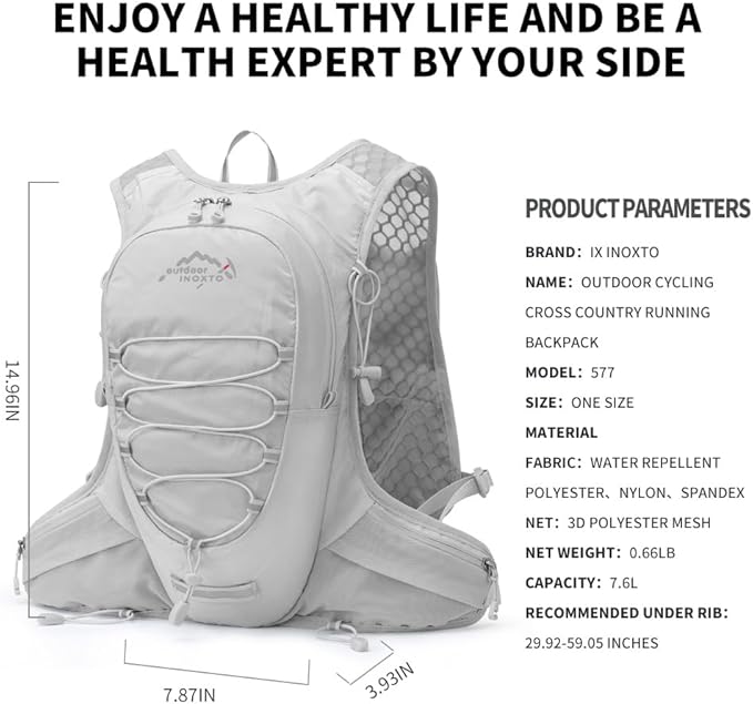 Running Hydration Vest for Men Women Water Backpack for Running 3L Running Hydration Pack for Trail Running Marathon Race Hiking