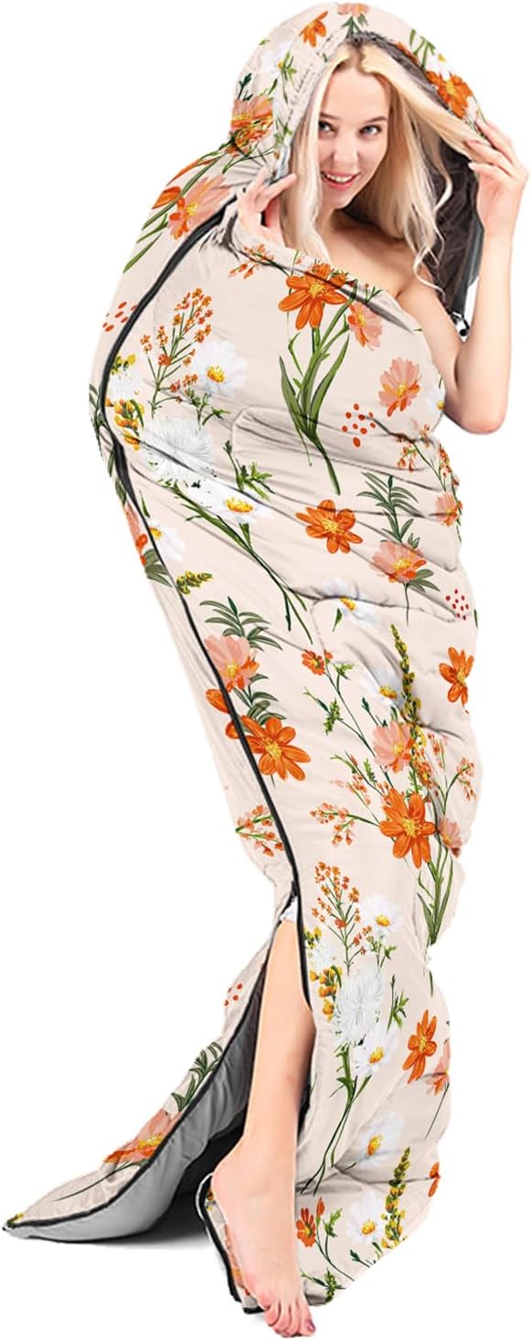 Sleeping Bags for Adults and Kids Backpacking Camping Sleeping Bags for Girls and Boys Lightweight Waterproof Cold/Warm Sleeping Bag for Season Camping Essentials Outdoor Travel with Compression Bags