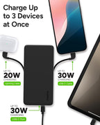 Mophie Powerstation Plus 10,000mAh Power Bank - Has Integrated USB-C and Lightning Cables, Fast Charging for Smartphones, Tablets, and iPhones