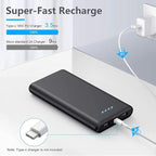 Portable Charger Power Bank 26800mAh, QC3.0 USB C PD Fast Phone Charging with Smart Intelligent Controlling IC, 3 Out & 2 Input External Cell Phone Battery Pack Compatible with iPhone,Android etc