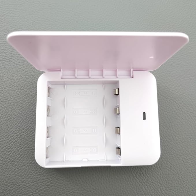 Battery Operated Phone Charger Emergency|USB Battery Powered Power Bank Portable 4 AA Batteries Powered Outlet (White)