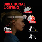 KunHe 4 Pack LED Headlamp Flashlight for Adults & Kids Camping Hiking Glow in The DarkHead Lamp with White & Red Light Comfortable Headband Lightweight & Waterproof with 12 AAA Batteries