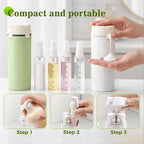 2026 New 4 in 1 Travel Dispenser Bottle, Refillable Leak Proof Travel Bottles for Toiletries, Portable Travel Containers Cream Transparent with Scale and Label for Shampoo Lotion Conditioner (#2 Sets)