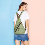 KL928 Canvas Sling Bag - Small Crossbody Backpack Shoulder Casual Daypack Rucksack for Men Women(Large Version)
