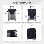 Travel Luggage Cover Suitcase Protector, White Black Gold Marble Abstract Washable Elastic Suitcase Baggage Cover Double-sided with Zipper Closure for Wheeled Suitcase Fits 29-32 Inch Luggage