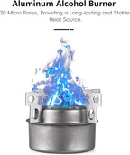 Titanium Camping Cookware 500ml Titanium Cup with Alcohol Stove, Cross Stand & Folding Spork, Lightweight Portable Outdoor Camping Cooking Utensil Set for Backpacking Hiking Traveling