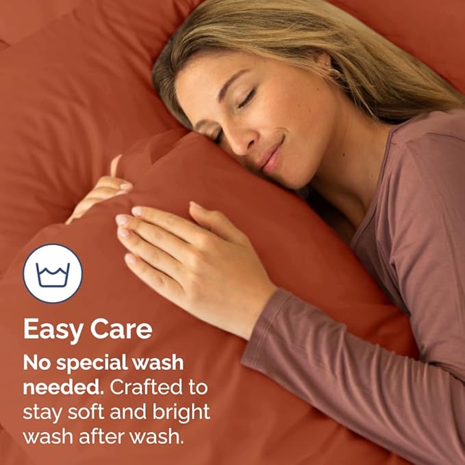 Long Pillowcases - Body Pillow Cover - Long Pillow Insert for Sleeping, Side Sleepers - Soft & Breathable Body Pillow Case with Envelope Enclosure - Comfy & Machine Washable - 20" x 54" (Terracotta)