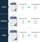 9 Set Compression Packing Cubes for Travel - Compressible, Lightweight, and Space-Saving Packing Cubes, Travel Essentials for Women, Bluish Purple