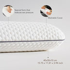 Travel Memory Foam Pillow for Sleeping, Comfortable Camping Pillow, 15.75x11.81x3.94 inches, Easy to Carry Portable Bag, Soft, Breathable, Washable Pillowcase