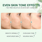 Tea Tree Salicylic Acid Facial Skin Care Set, Acne Treatment Skincare Set ,Skincare Mini Kit, Facial Kit Gifts for Women,Cleanser, Toner, Serum, Cream,Oil Control Facial Kit, Travel Size Set