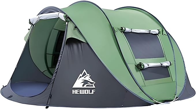 Pop Up Camping Tent 2/4 Person, Instant Family Tents, Easy Setup Automatic Tent for Camping Hiking & Traveling