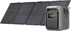 EF ECOFLOW Solar Generator DELTA 3 1500 with 220W Solar Panel, 1536Wh LiFePO4 Battery, 6X1800W (X-Boost 2200W) AC Outputs, Ultra-Quiet Power Station, Fast Charging for Home Backup Use