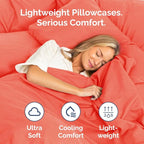 King Pillow Cases Set of 2 - Ultra Soft Hotel Quality Pillowcase Covers - Luxury Comfy Cozy Bedding for Women, Men, Kids & Teens - Machine Washable Pillow Protectors - 2 Pieces Set - King Size Coral