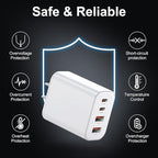 USB C Charger Block, 3-Pack 40W Wall Plug Fast Charging Block, 4-Port PD + QC Power Adapter Type C Charging Blocks Cube, Compatible with iPhone 17/17 Pro/17Pro Max/16/15/14/13/12/11, Tablets（White）