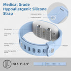 EmeTerm Fashion Anti-Nausea Wristband Relieve Morning Motion Travel Sickness Rechargeable Drug Free Bands without Side Effects - Extra 2pack Conductive Gel (Blue - Extra 2pack Conductive Gel)