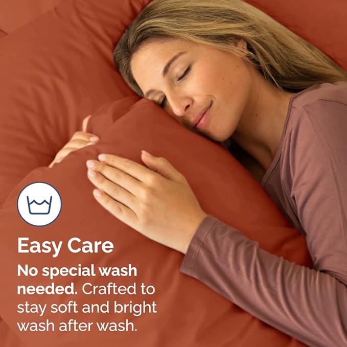 Pillowcases - Ultra Soft Hotel Quality Pillowcase Covers - Comfy, Cozy & Wrinkle Free - Shrinkage and Fade Resistant - Machine Washable Pillow Protectors - (Queen, Terracotta, 4 Piece Set)