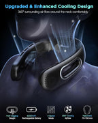 Neck Fan, Hands Free Bladeless Neck Fans Portable Rechargeable, 360° Cooling Neck Fan, 4 Speeds, Quiet, 5200 mAh Battery Operated USB Wearable Personal Fan Gifts for Women, Travel, Outdoor