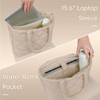 Puffer Tote Bag for Women, Quilted Bag with Zipper, Small Tote HandBags for Work, Travel