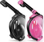 Greatever G2 Snorkeling Gear for Adults 2PCS, Full Face Snorkel Mask with Dry Top Snorkel,Anti-Leak & Anti-Fog Snorkel Mask Adult,Foldable Snorkeling Mask with Camera Mount mesh Bag