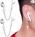 ZOSTLAND 1 Pair Creative Earphone Anti Lost Sports Earring Clip Earclip Strap Wireless Earhook Earbud Ear Bud Holder Connector Compatible with Airpods 1/2/Pro/3 Beats Fit Pro Sony (Cross Clip)