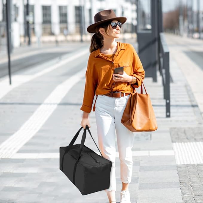 INFANZIA 24inch Sports Duffel Travel Bag, 56L Duffel Tote Bag with Upgrade Zipper, Water Resistant & Foldable Equipment Storage Bag for Camping Tent Tripod Fishing