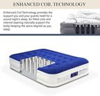 King Koil Full Size Premium Air Mattress with Built-in Pump for Home, Camping & Guests, 16" Inflatable Airbed Double High Adjustable Blow Up Mattress, Durable - Portable and Waterproof