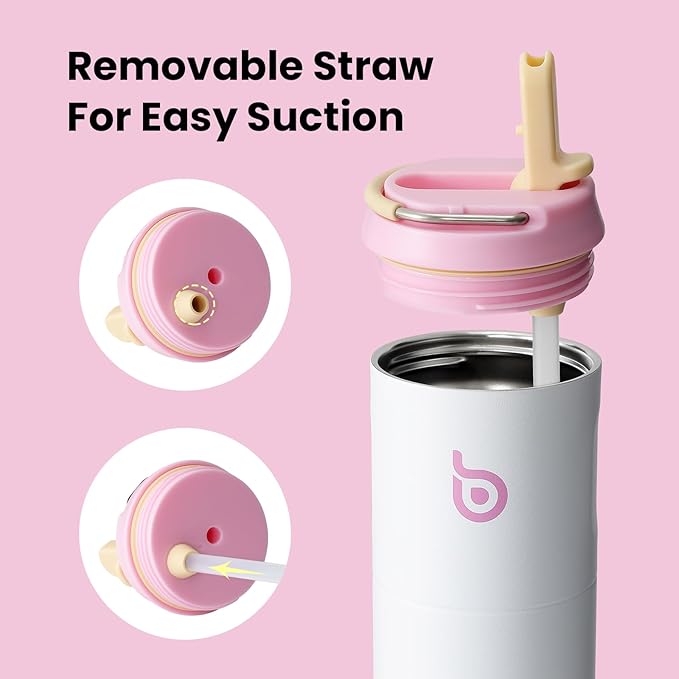 BOTTLE BOTTLE Insulated Water Bottle 24oz with Straw Lid and Handle for Sports Travel Gym Stainless Steel Water Bottles Double-Wall Vacuum Metal Leak Proof BPA-Free