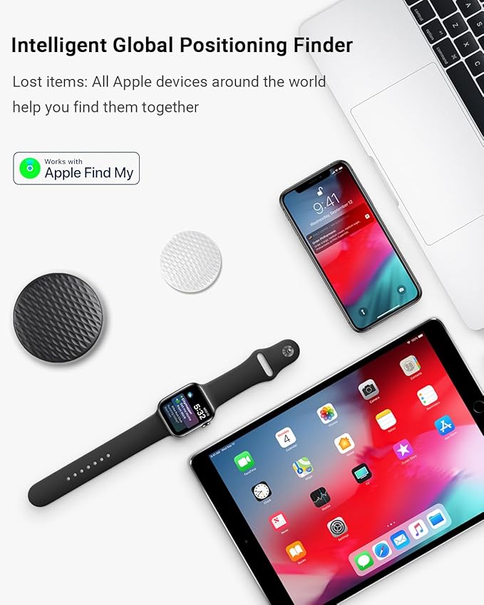 2026 New Smart Tracker Tags: Bluetooth Tracker Tag, Key Finder Tags Works with Apple Find My App, Replaceable Battery, Wallet Finder Tags and Item Locator Tags for Keys, Bags, Luggage, Pets, Wallet