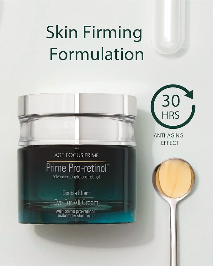 Isa Knox Age Focus Prime Eye For All Cream Gift Set - Firming & Hydration Face and Neck Care - Full Size Eye Cream + Travel Size Toner, Emulsion & Cream - Daytime Retinol, Korean Skin Care