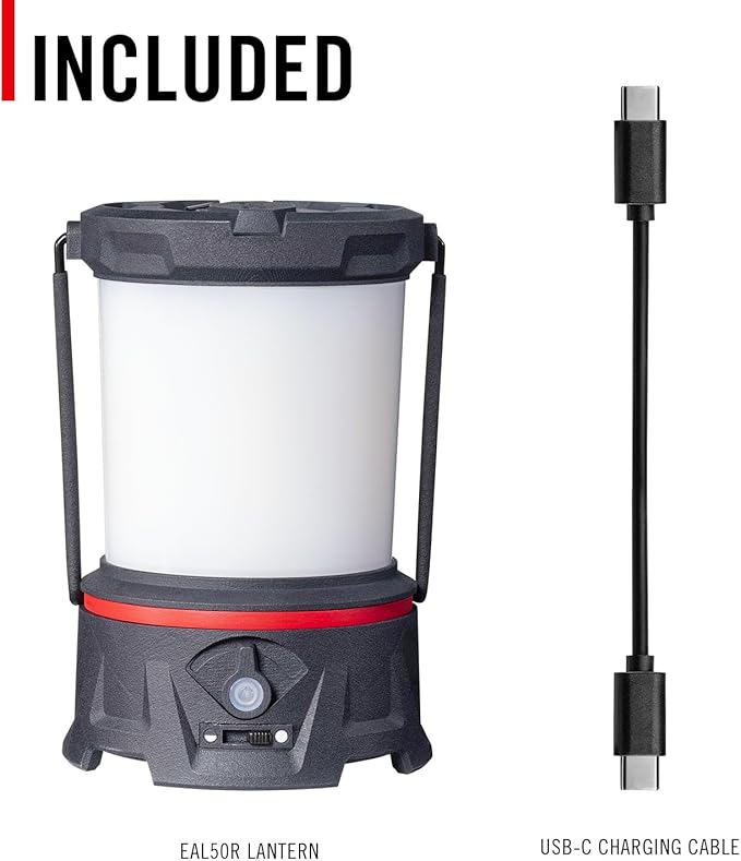 COAST EAL55R Dual Color LED Emergency Light, 3000 Lumen, 10+ Nights of Light, Variable Light Control, Durable for Outdoor & Survival, Black