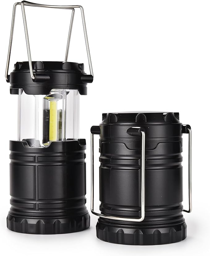 Lantern Collapsible Camping Light, Battery Operated Lanterns LED Super Bright for Power Outages Indoor Emergency Outdoor Camping Hiking Kit (COB-2)