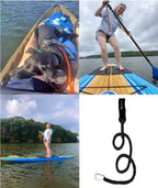 Kayak Paddle Leash Kayak Rod Leash Kayak Paddle Lanyard Stretchable Coiled Lanyard Leash Kayak Fishing Accessories for Kayak and Paddles