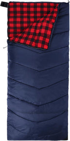 REDCAMP Cotton Flannel Sleeping Bag for Camping Backpacking, Adults Cold Weather Envelope Sleeping Bags with 2/3/4/6lbs Filling