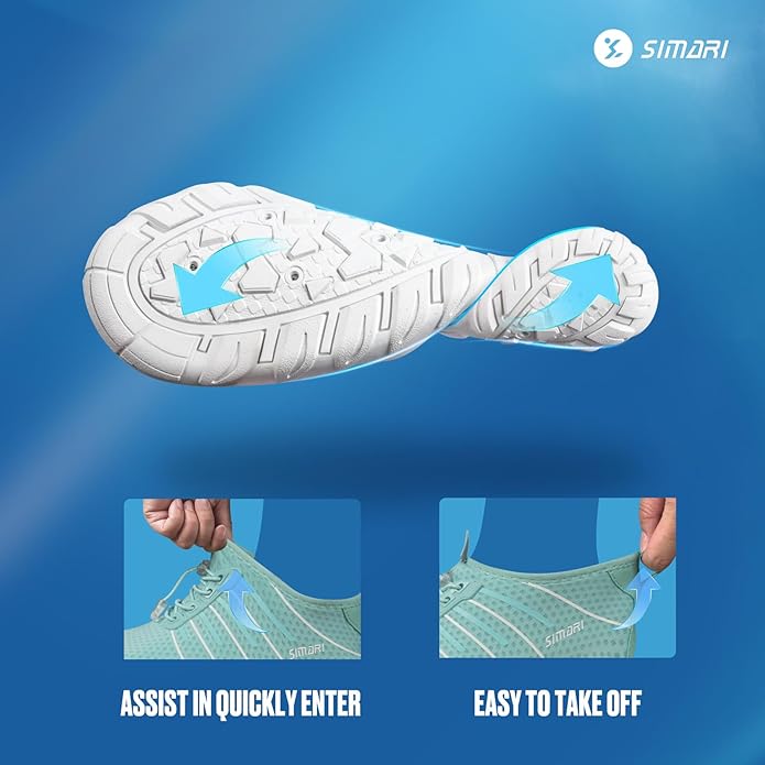 SIMARI Water Shoes for Women Men - Barefoot Quick-Dry Aqua Socks | Lightweight Swim Shoes for Surfing, Swimming, Beach Sports, Kayaking, Diving | Non-Slip Design