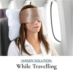 Zenssia 100% Mulberry Silk Sleep Mask Eye Mask for Man and Woman with Adjustable Headband, Full Size Large Sleep Mask & Blindfold for Total Blackout for All Night Sleep, Travel & Nap-Taupe