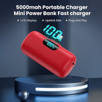 Mini Portable Charger 5000mAh Power Bank,15W PD USB C Cell Phone Portable Power, LCD Display Battery Pack Compatible With iPhone 15/15 Plus/15 Pro/15 Pro Max/Android/Samsung/Moto/LG (Type-C Only)