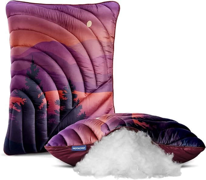 Camping Pillow,Supportive Compressible Travel Pillow Middle Size Lightweight Camp Pillow with Storage Bag for Camping,Hiking,Backpacking,Airplane