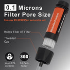 2 Pack Water Filter Straw - Portable, Compact, Multipurpose Water Purification Device for Emergency Kits, Outdoor Activities, Camping, Travel